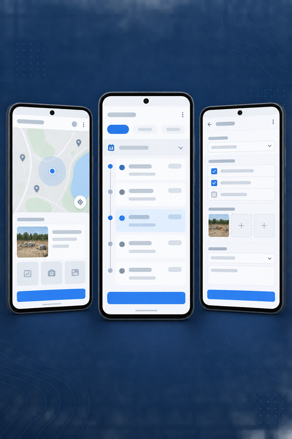 fieldGRID field capture, WorkLog and forms shown across mobile and manager views