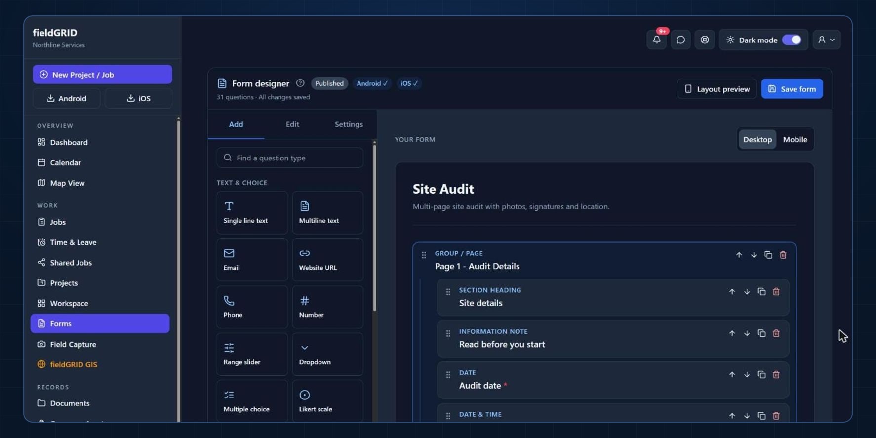 fieldGRID form designer